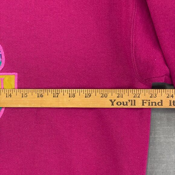 VTG 90s Boston Sweatshirt Womens XL Pink Lee Heavyweight Cotton Crewneck USA - Picture 6 of 8